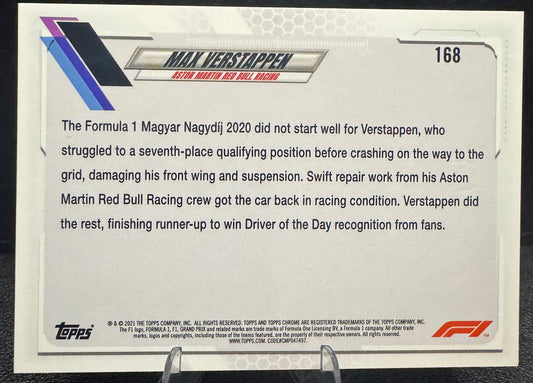 2021 Topps Chrome Formula 1 168 Max Verstappen/Driver of the Day - 787 Hobby House