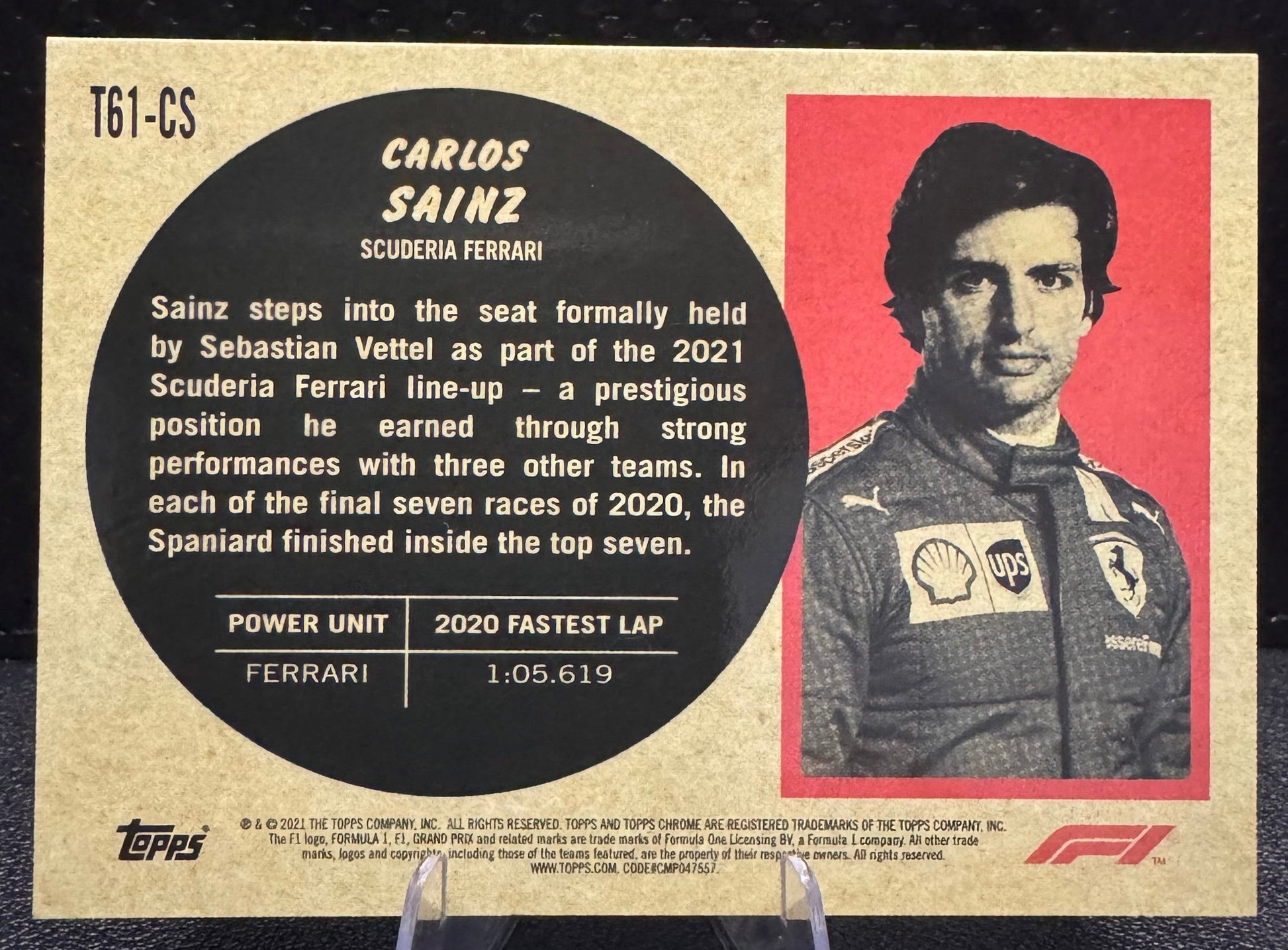 2021 Topps Chrome Formula 1 '61 Topps Sports Cars T61CS Carlos Sainz - 787 Hobby House