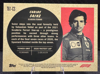 2021 Topps Chrome Formula 1 '61 Topps Sports Cars T61CS Carlos Sainz - 787 Hobby House