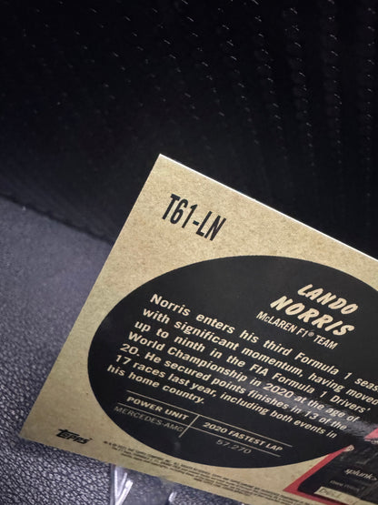 2021 Topps Chrome Formula 1 '61 Topps Sports Cars T61LN Lando Norris - 787 Hobby House