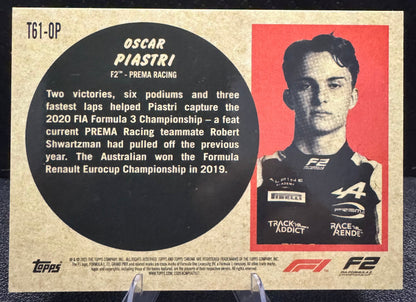 2021 Topps Chrome Formula 1 '61 Topps Sports Cars T61OP Oscar Piastri RC - 787 Hobby House