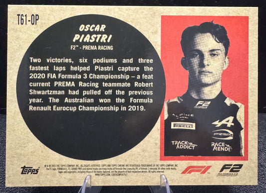 2021 Topps Chrome Formula 1 '61 Topps Sports Cars T61OP Oscar Piastri RC - 787 Hobby House