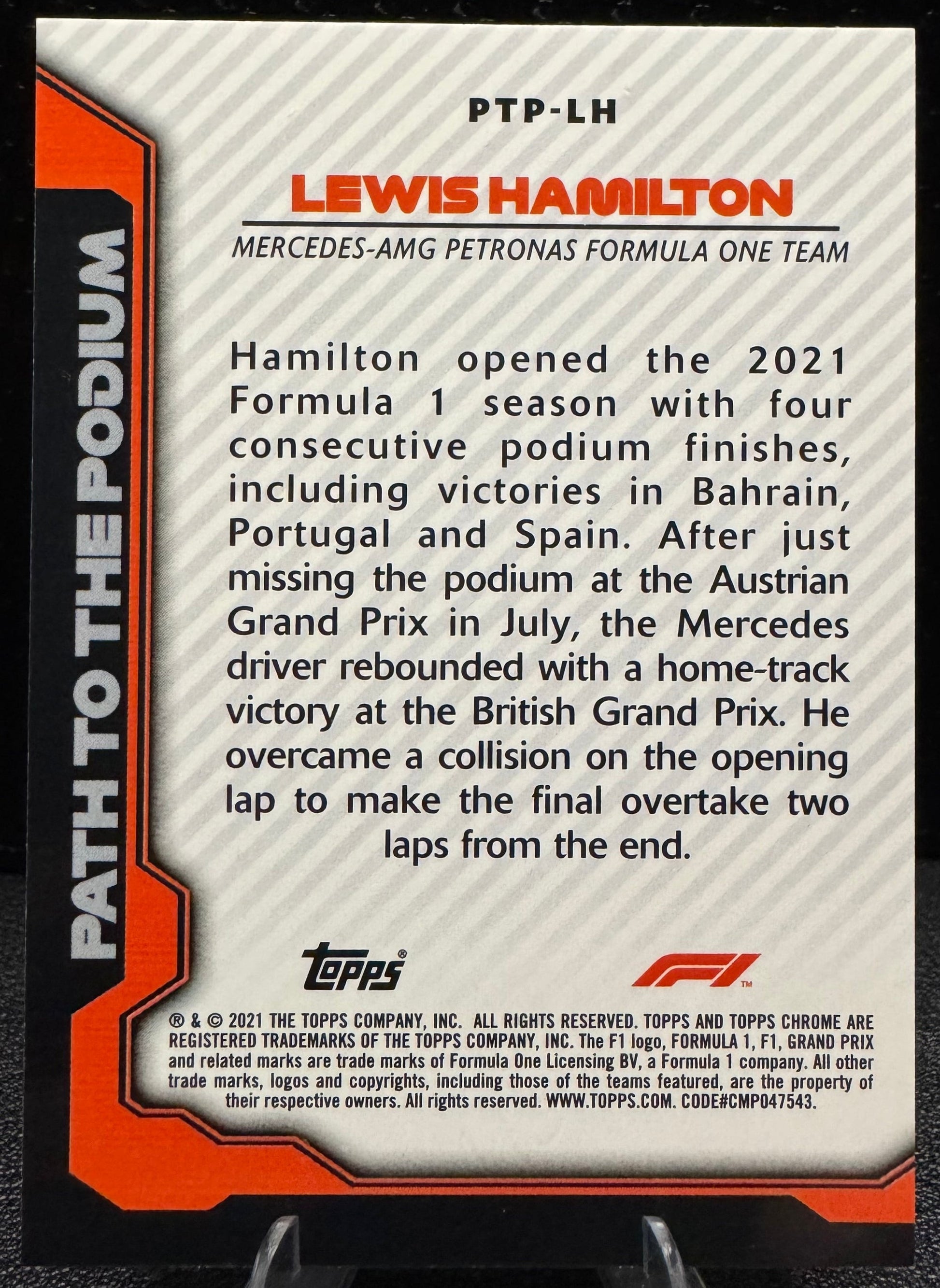 2021 Topps Chrome Formula 1 Path to the Podium PTPLH Lewis Hamilton - 787 Hobby House