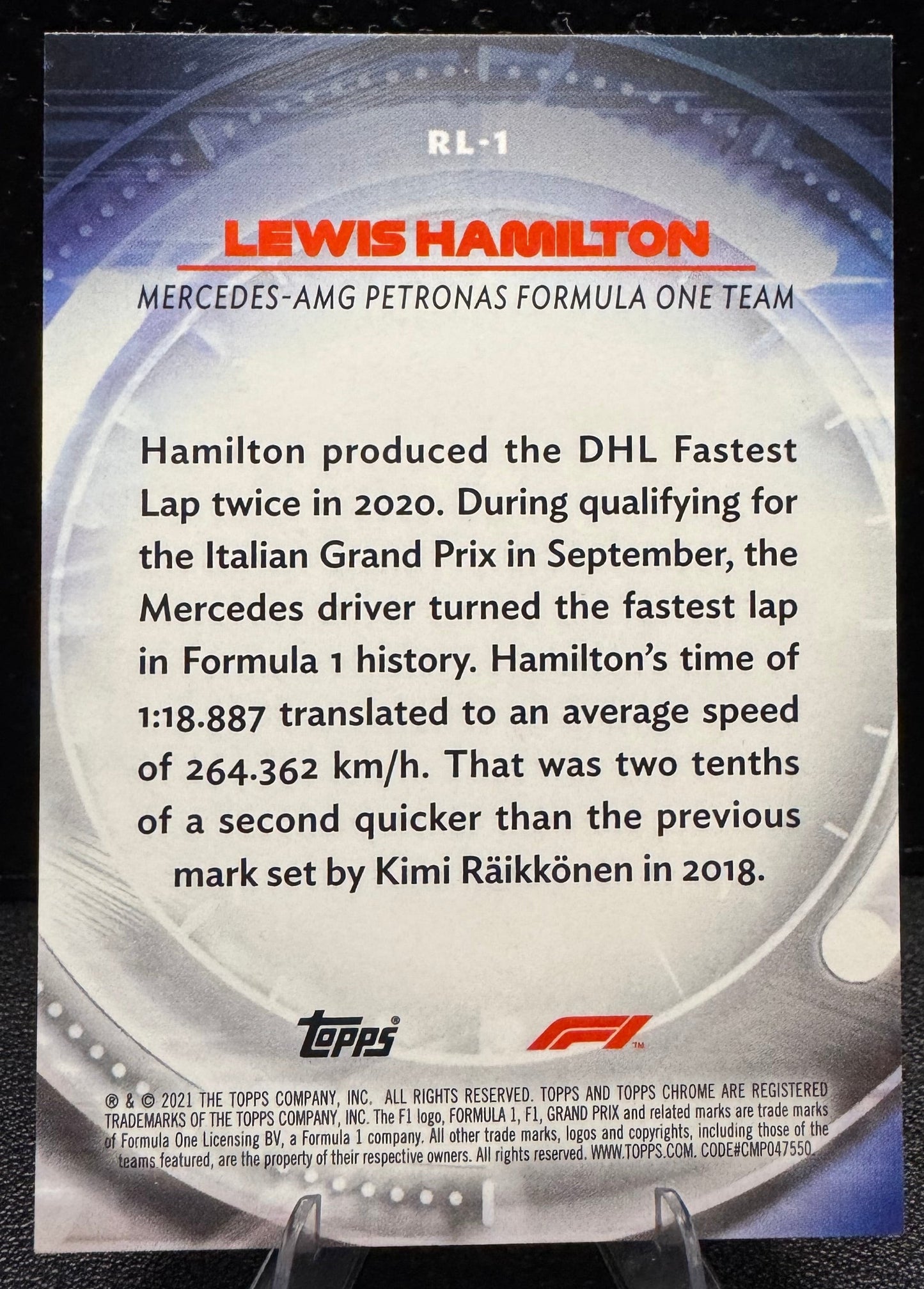 2021 Topps Chrome Formula 1 Red Liners RL1 Lewis Hamilton - 787 Hobby House