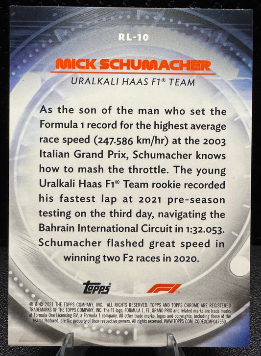 2021 Topps Chrome Formula 1 Red Liners RL10 Mick Schumacher RC - 787 Hobby House