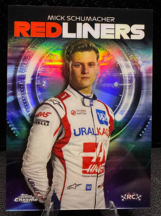 2021 Topps Chrome Formula 1 Red Liners RL10 Mick Schumacher RC - 787 Hobby House