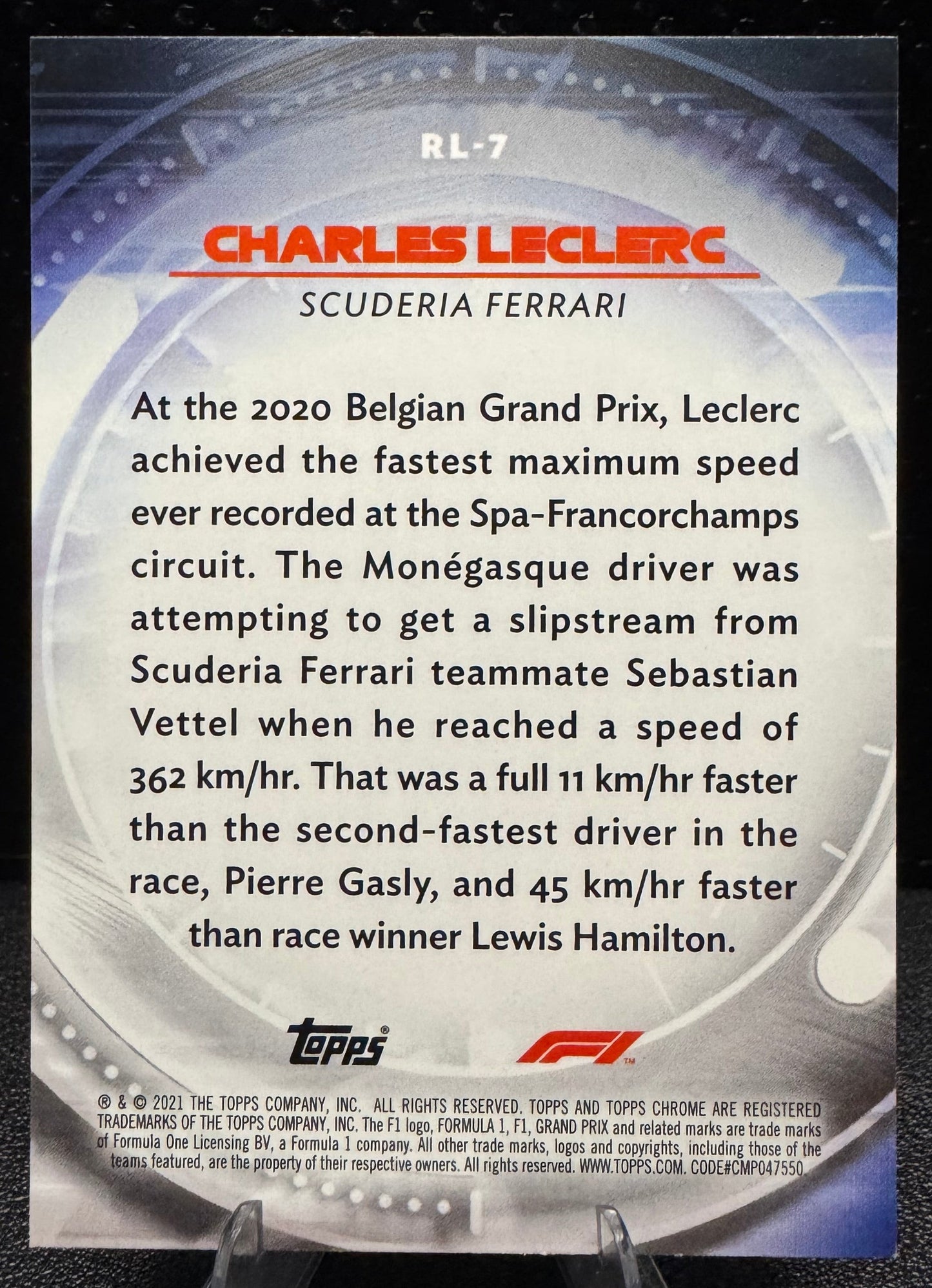 2021 Topps Chrome Formula 1 Red Liners RL7 Charles Leclerc - 787 Hobby House
