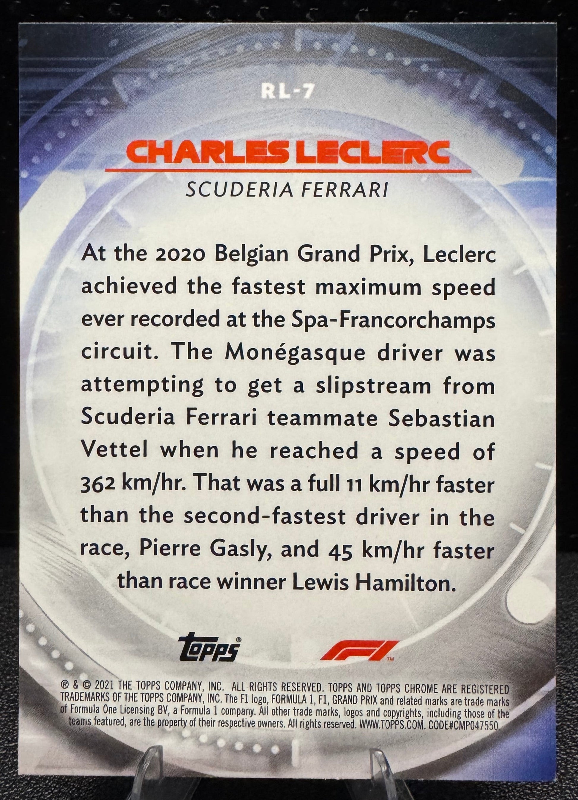 2021 Topps Chrome Formula 1 Red Liners RL7 Charles Leclerc - 787 Hobby House