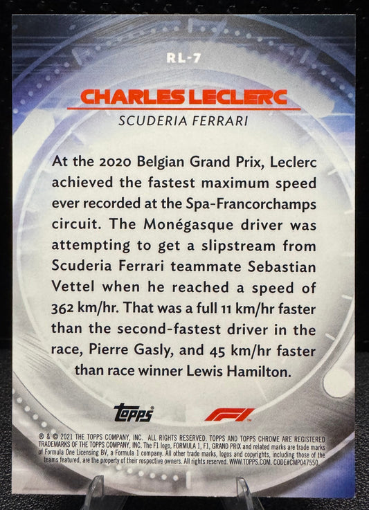 2021 Topps Chrome Formula 1 Red Liners RL7 Charles Leclerc - 787 Hobby House