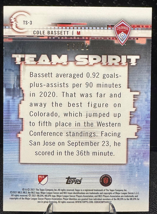 2021 Topps MLS Team Spirit Orange TS3 Cole Bassett 16/25 - 787 Hobby House