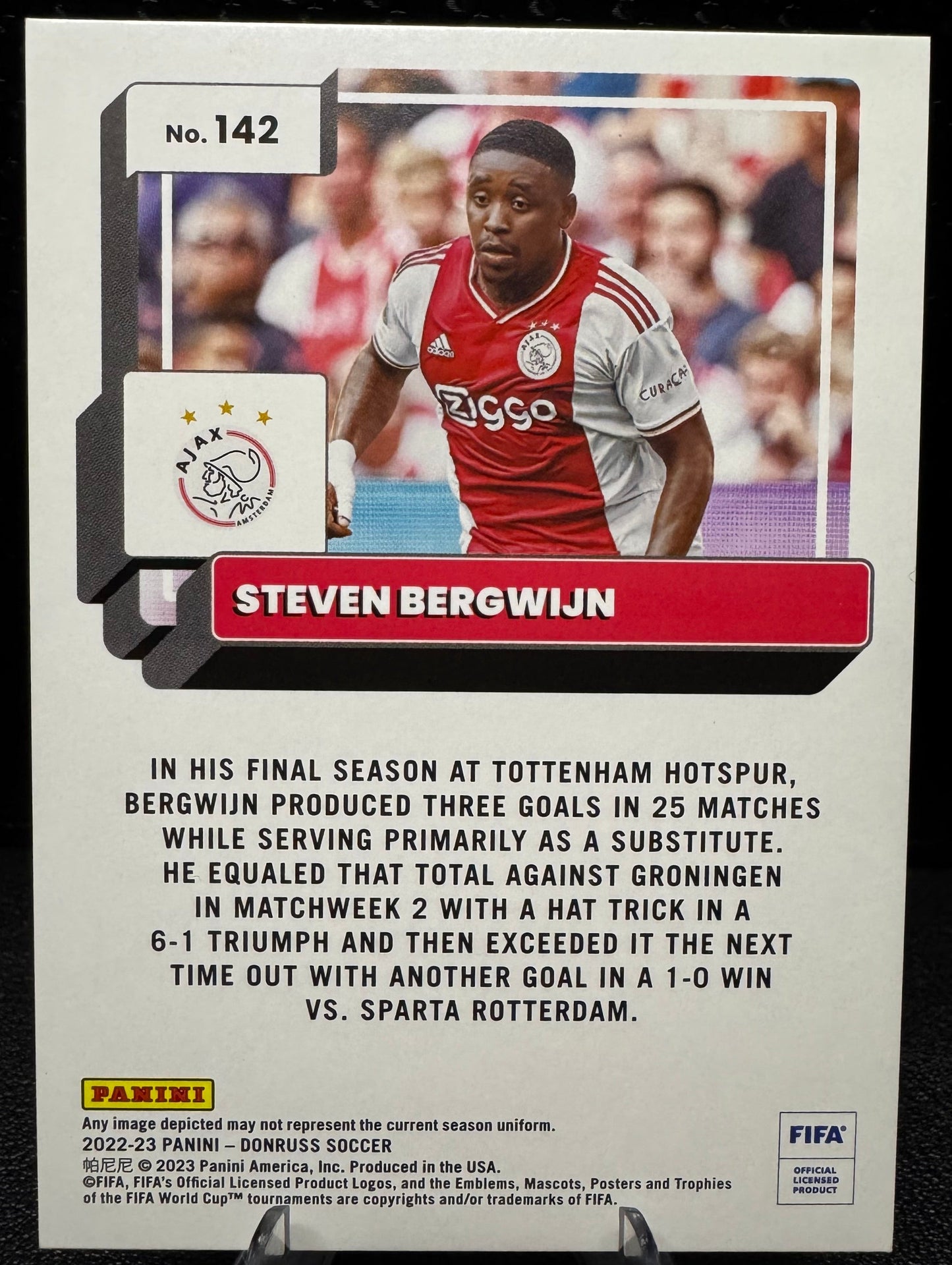 2022 - 23 Donruss Red 142 Steven Bergwijn 44/99 - 787 Hobby House