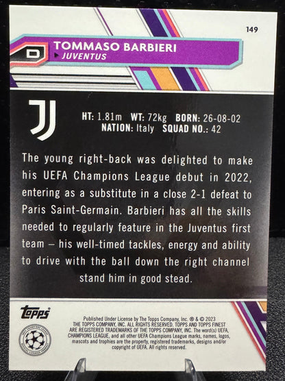 2022 - 23 Finest UEFA Club Competitions Green Refractors 149 Tommaso Barbieri RC - 787 Hobby House