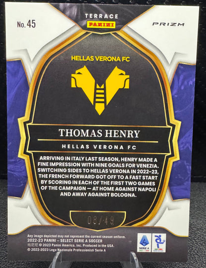 2022 - 23 Select Serie A Purple 45 Thomas Henry 8/49 - 787 Hobby House