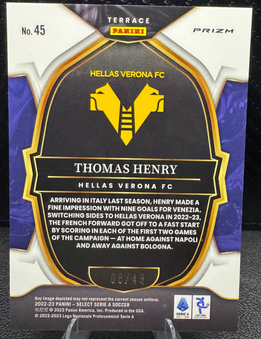 2022 - 23 Select Serie A Purple 45 Thomas Henry 8/49 - 787 Hobby House