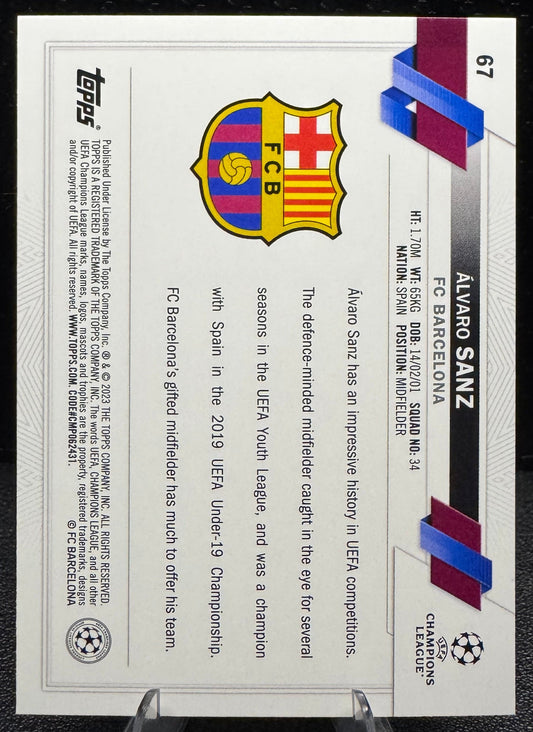 2022 - 23 Topps UEFA Club Competitions Starball 67 Alvaro Sanz RC - 787 Hobby House