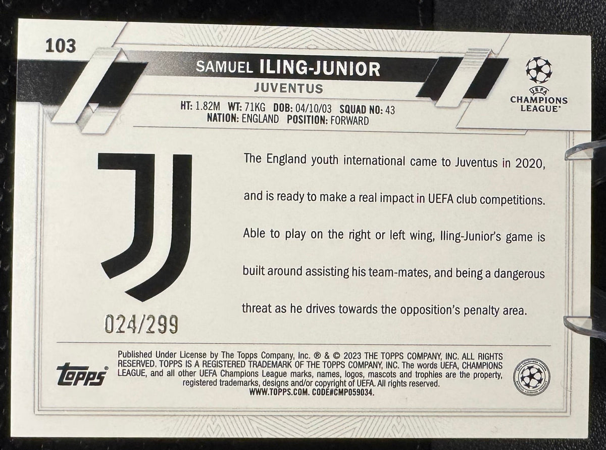 2022-23 Topps UEFA Club Competitions Yellow 103 Samuel Iling-Junior RC 24/299 - 787 Hobby House