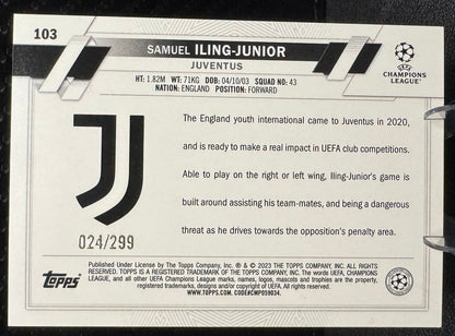 2022-23 Topps UEFA Club Competitions Yellow 103 Samuel Iling-Junior RC 24/299 - 787 Hobby House