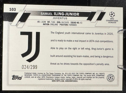 2022-23 Topps UEFA Club Competitions Yellow 103 Samuel Iling-Junior RC 24/299 - 787 Hobby House