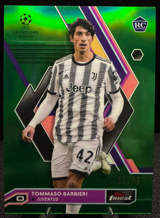2022-23 Finest UEFA Club Competitions Green Refractors #149 Tommaso Barbieri RC