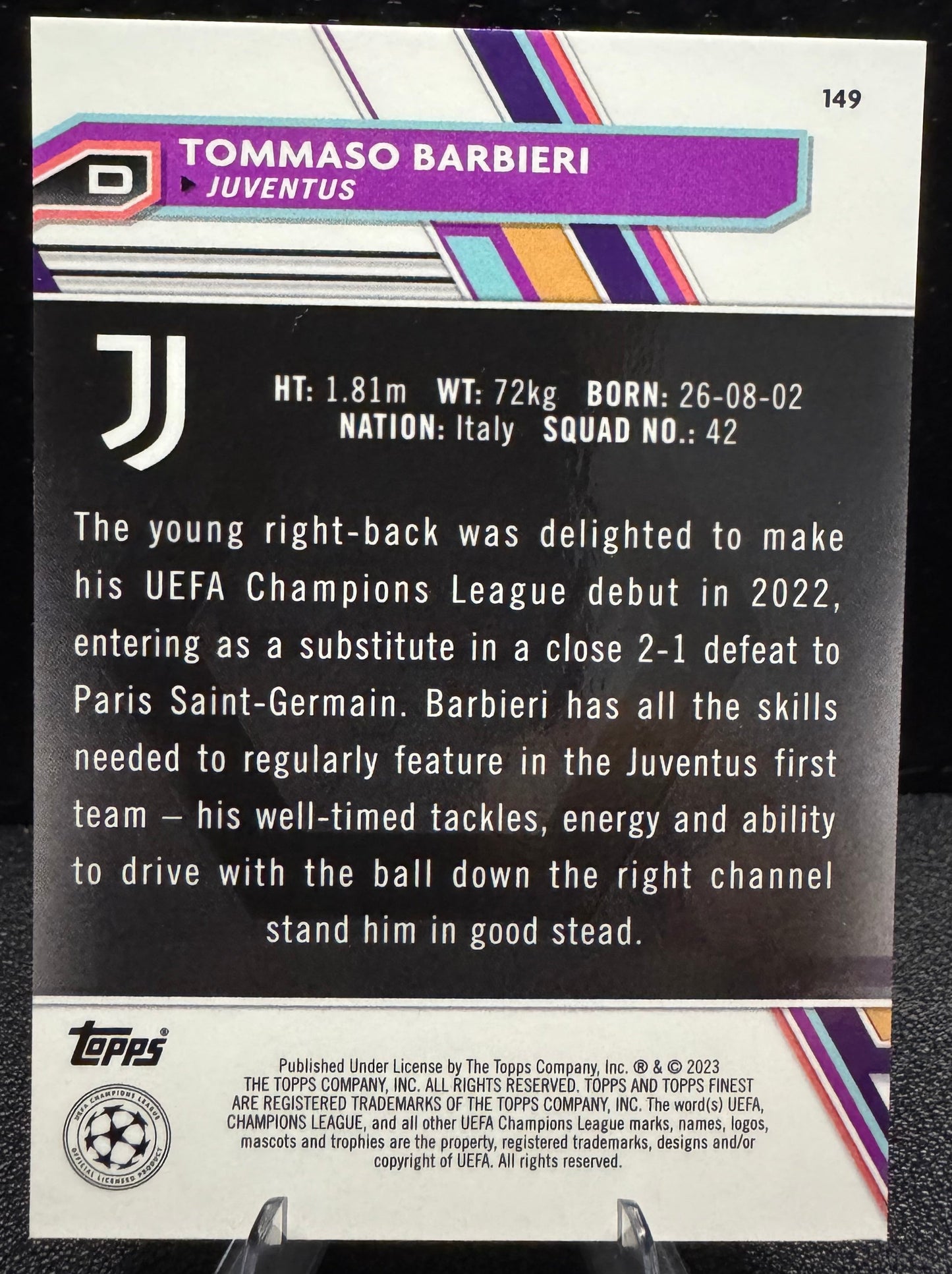 2022-23 Finest UEFA Club Competitions Green Refractors #149 Tommaso Barbieri RC