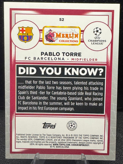 2022 Topps Merlin Chrome UEFA Club Competitions 52 Pablo Torre RC - 787 Hobby House