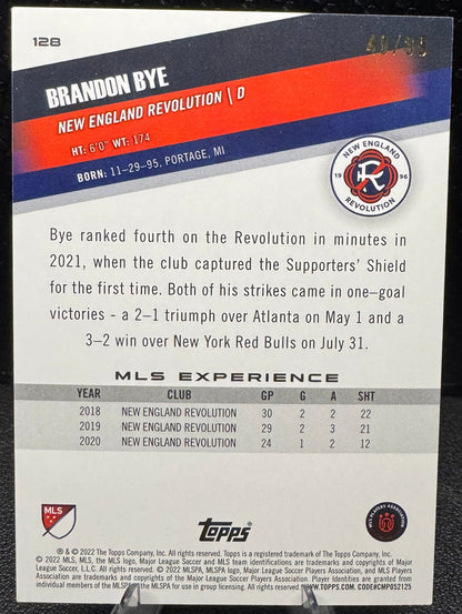 2022 Topps MLS Blue 128 Brandon Bye 40/99 - 787 Hobby House