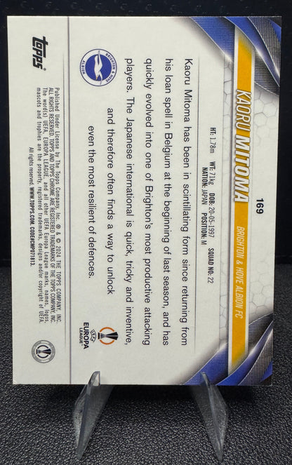 2023 - 24 Chrome UEFA Club Competitions 169 Kaoru Mitoma Aqua Prism Refractor Brighton & Hove Abion FC - 787 Hobby House