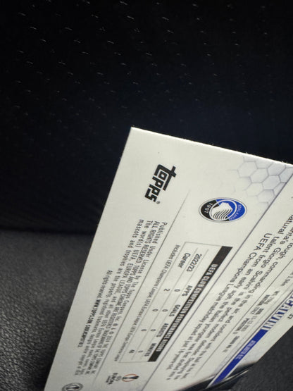 2023 - 24 Chrome UEFA Club Competitions 37 Giorgio Scalvini Aqua Prism Refractor Atalanta BC - 787 Hobby House