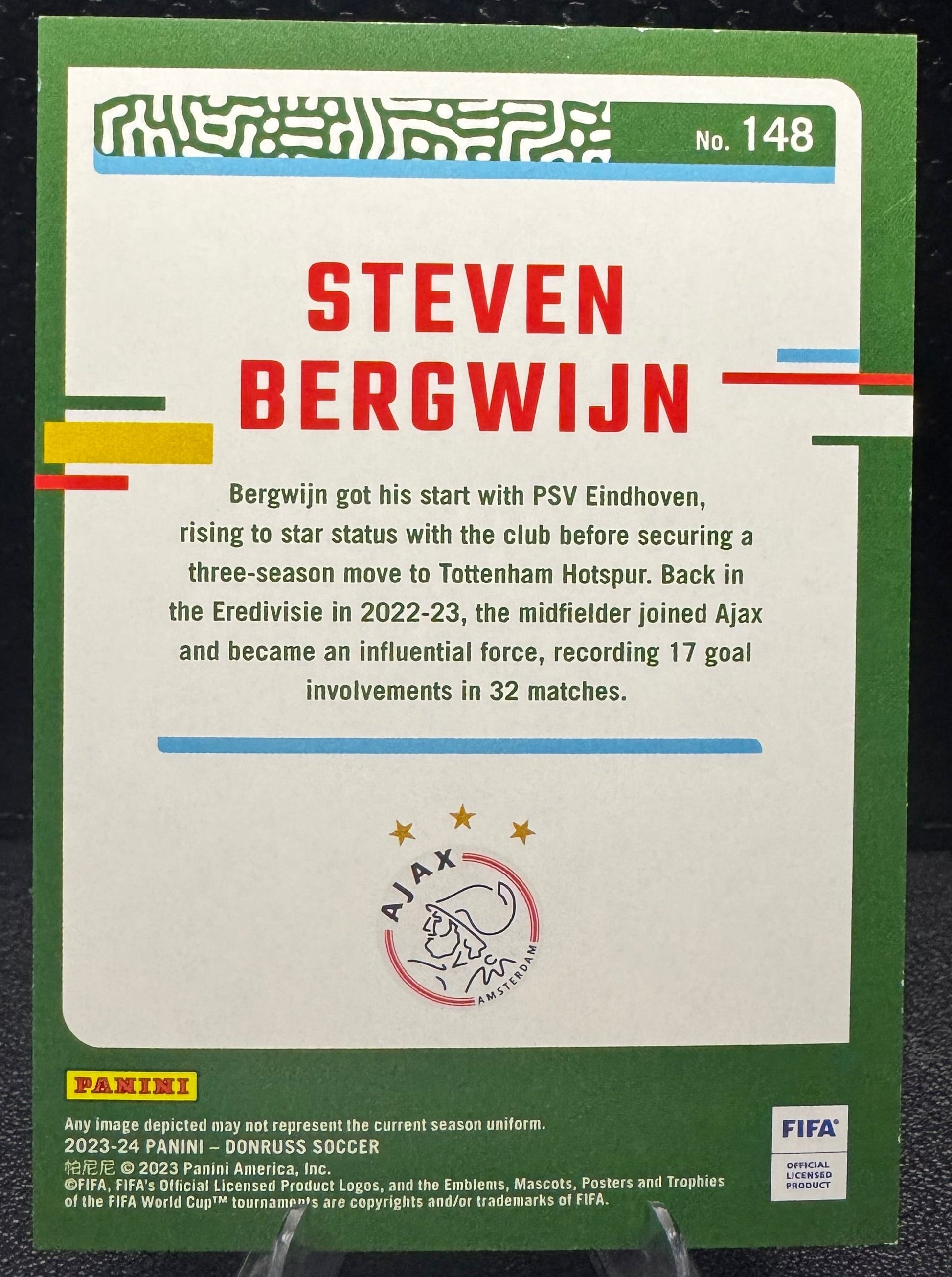 2023 - 24 Donruss Red 148 Steven Bergwijn 34/99 - 787 Hobby House