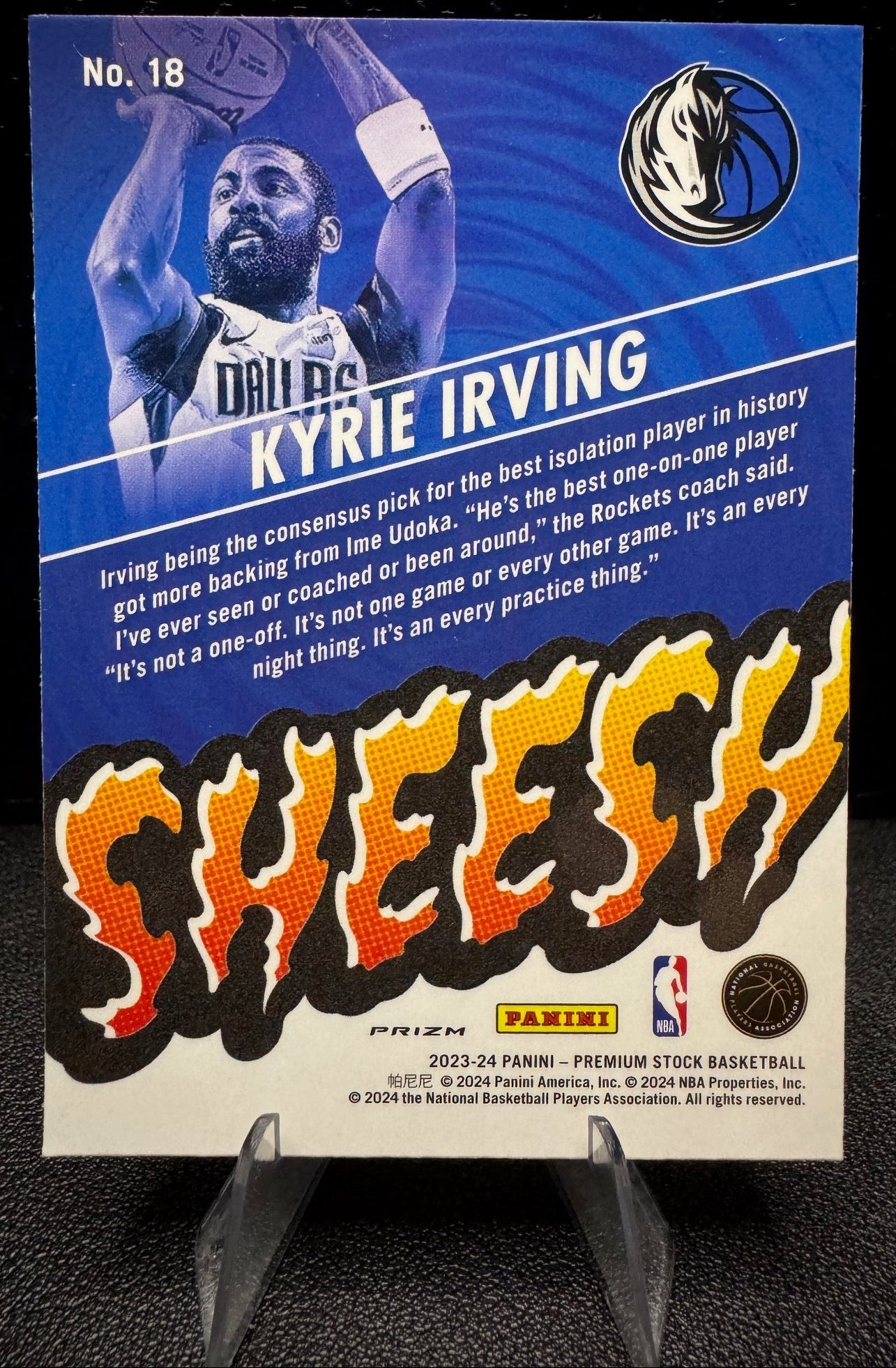 2023 - 24 Hoops Premium Stock 18 Kyrie Irving Sheesh Silver Prizm Dallas Maverick - 787 Hobby House