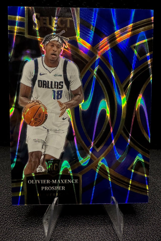2023 - 24 Panini Select 112 Olivier - Maxence Prosper Blue Tectonic Prizms 5/99 RC Dallas Mavericks - 787 Hobby House