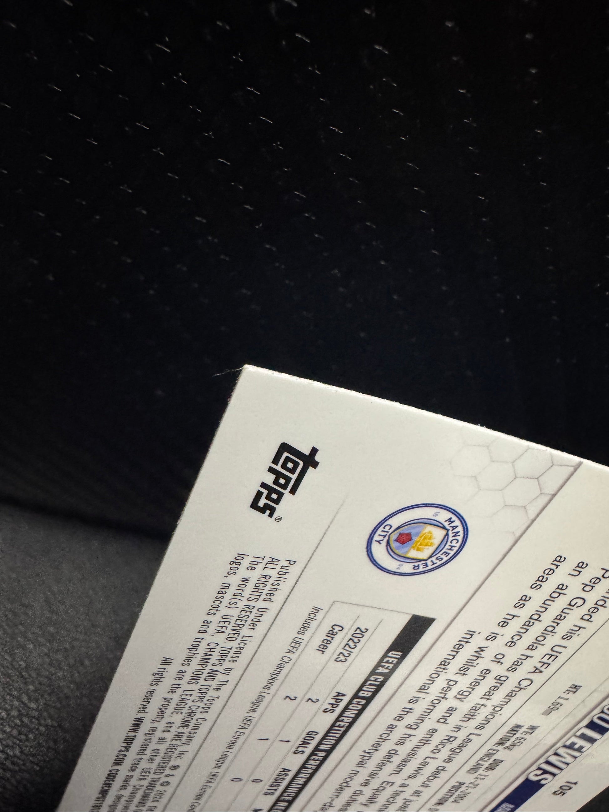 2023 - 24 Topps Chrome UEFA Club Competitions 105 Rico Lewis Future Stars Manchester City - 787 Hobby House