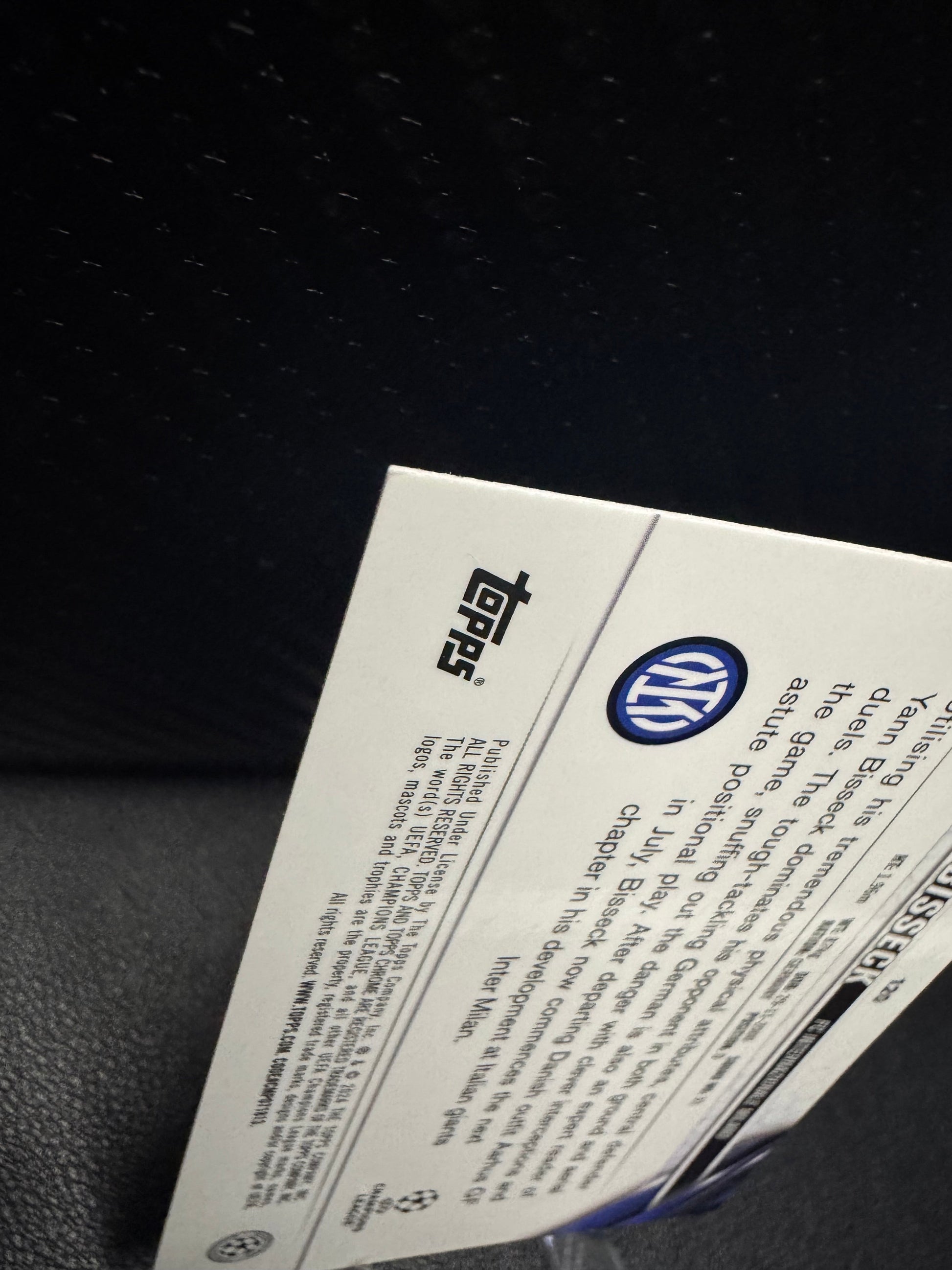 2023 - 24 Topps Chrome UEFA Club Competitions 120 Yann Bisseck Aqua Prism Refractor RC FC Internazionale Milano - 787 Hobby House