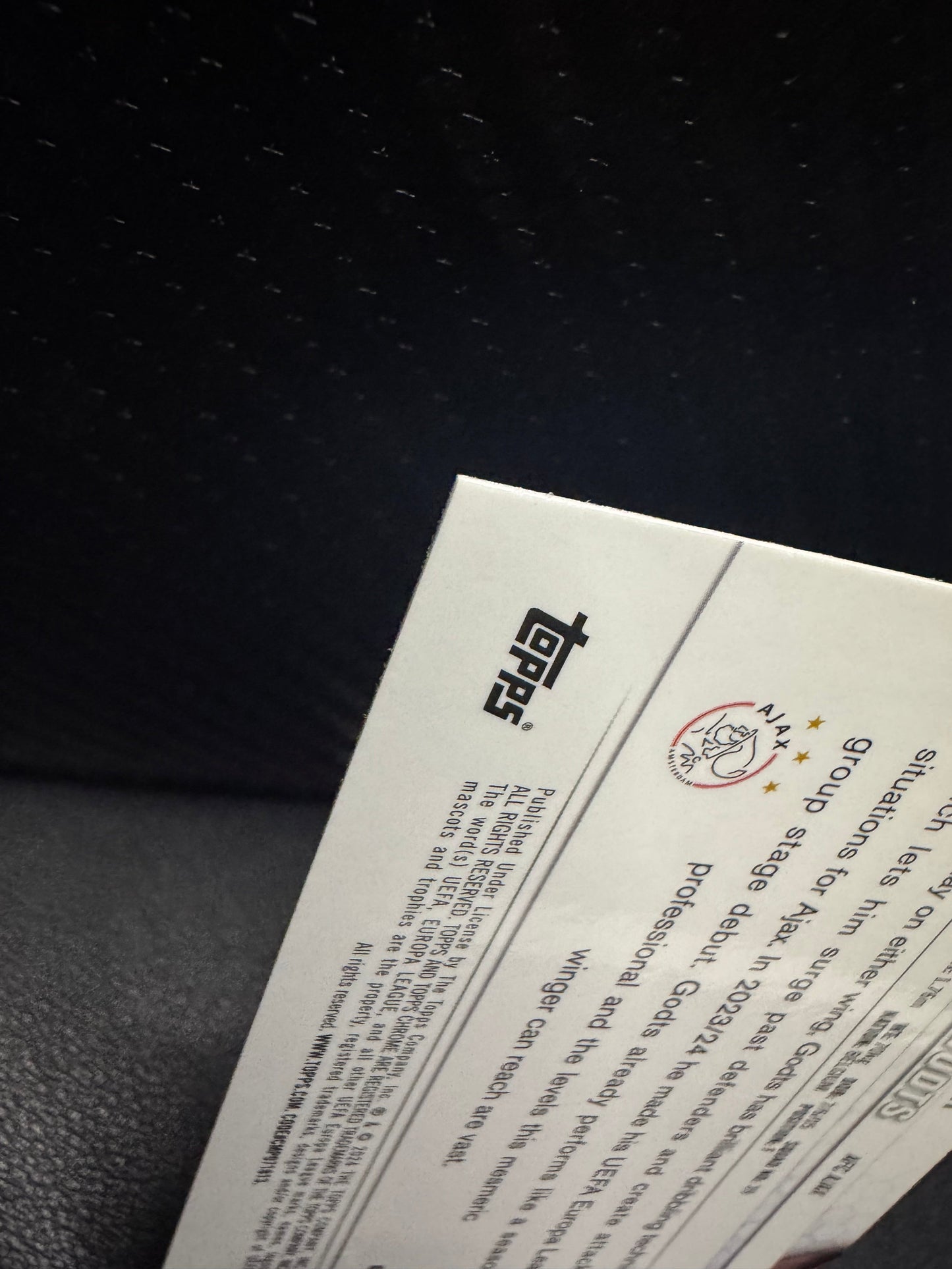 2023 - 24 Topps Chrome UEFA Club Competitions 121 Mika Godts RC AFC Ajax - 787 Hobby House