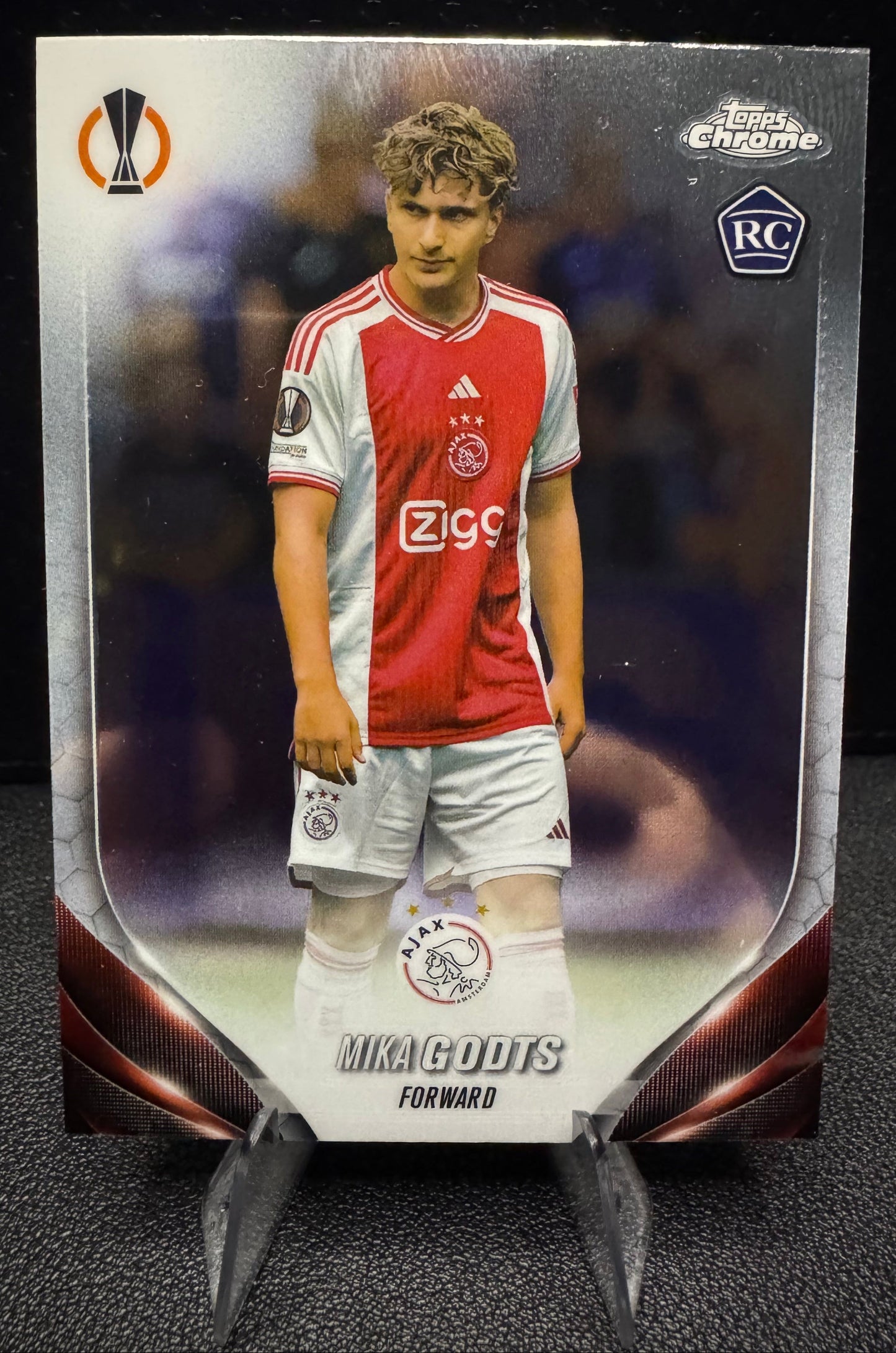 2023 - 24 Topps Chrome UEFA Club Competitions 121 Mika Godts RC AFC Ajax - 787 Hobby House