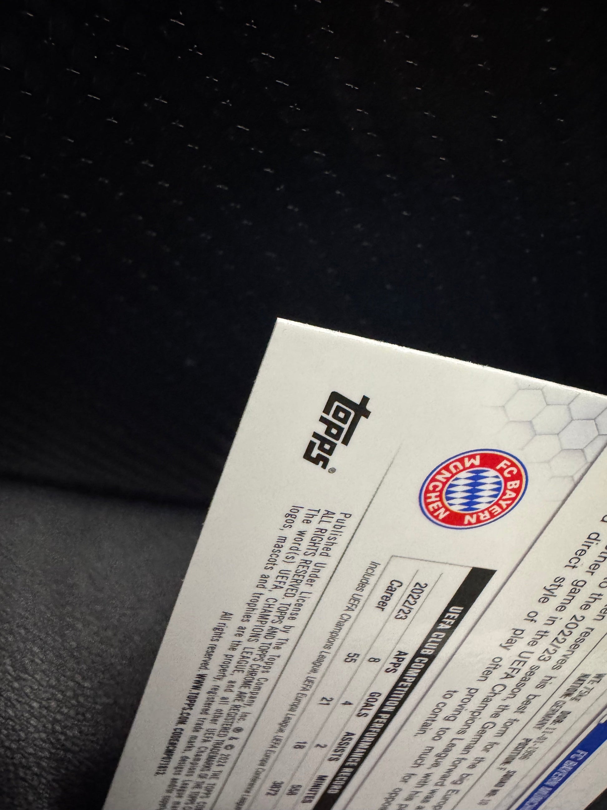 2023 - 24 Topps Chrome UEFA Club Competitions 186 Leroy Sané Aqua Prism Refractor FC Bayern Munchen - 787 Hobby House