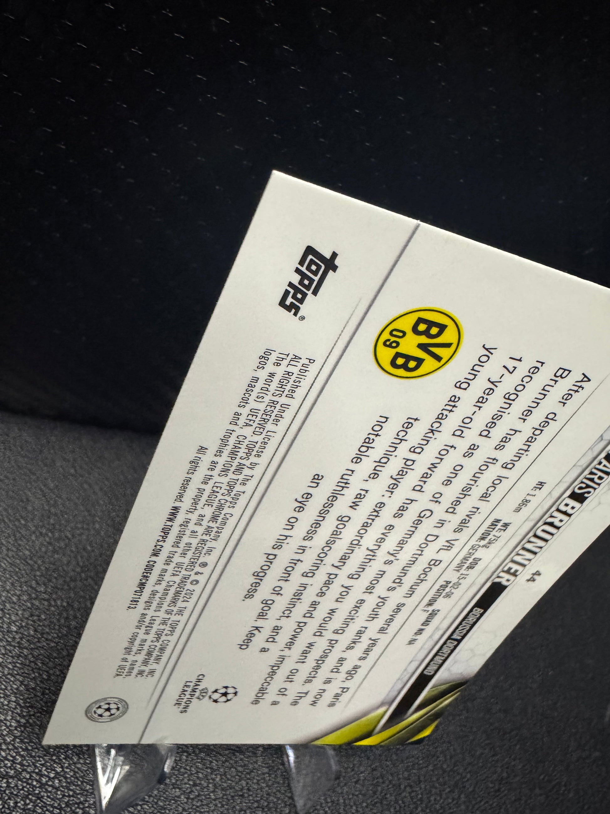 2023 - 24 Topps Chrome UEFA Club Competitions 44 Paris Brunner RC Borussia Dortmund - 787 Hobby House