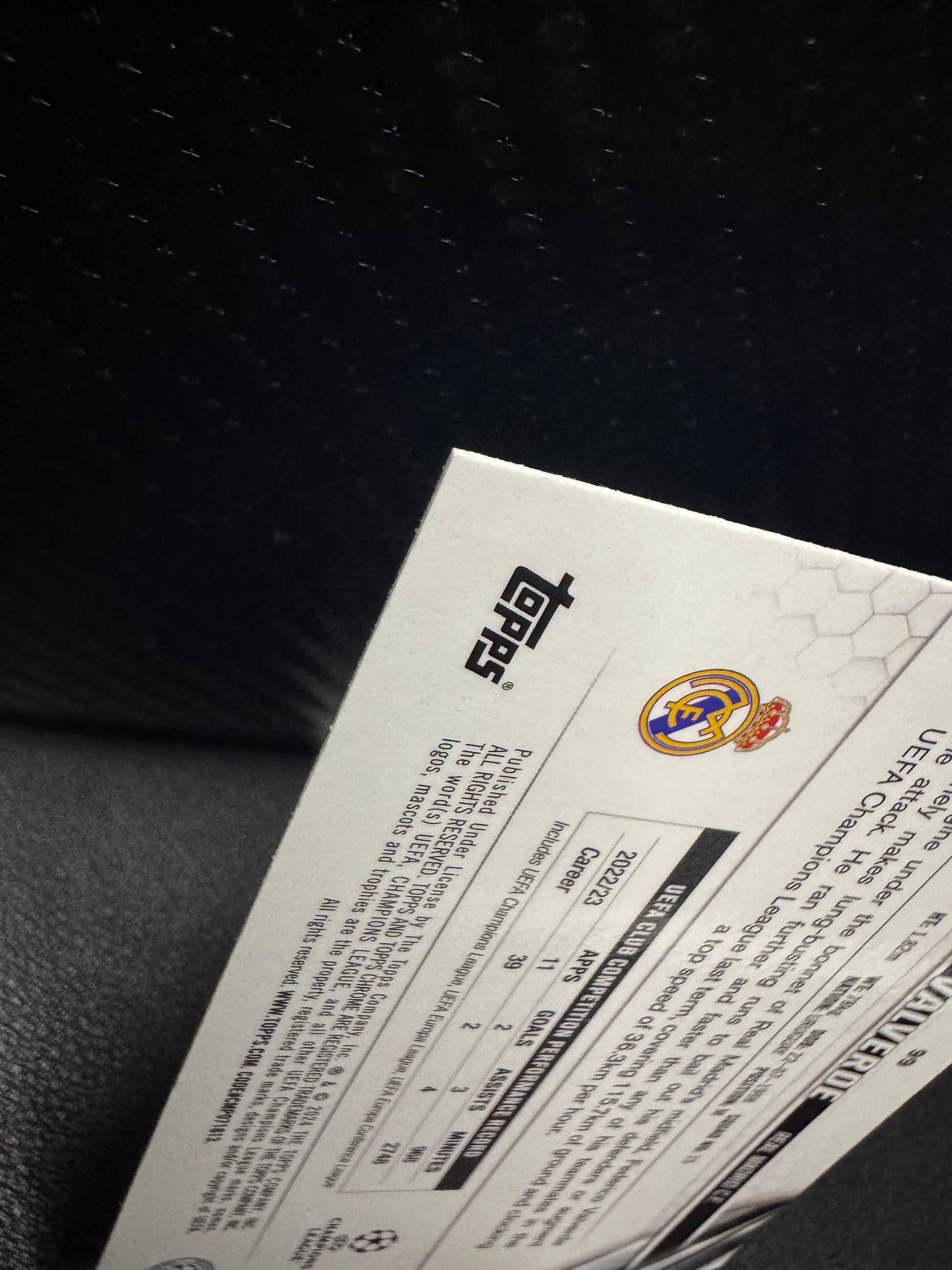 2023 - 24 Topps Chrome UEFA Club Competitions 99 Federico Valverde Aqua Prism Refractor Real Madrid CF - 787 Hobby House