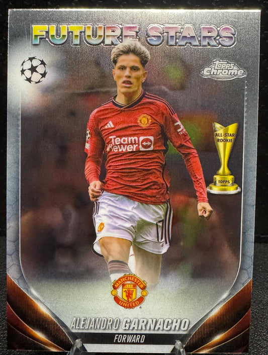 2023-24 Topps Chrome UEFA Club Competitions Future Stars 115 Alejandro Garnacho - 787 Hobby House