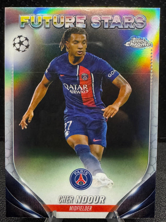 2023-24 Topps Chrome UEFA Club Competitions Future Stars 7 Cher Ndour - 787 Hobby House