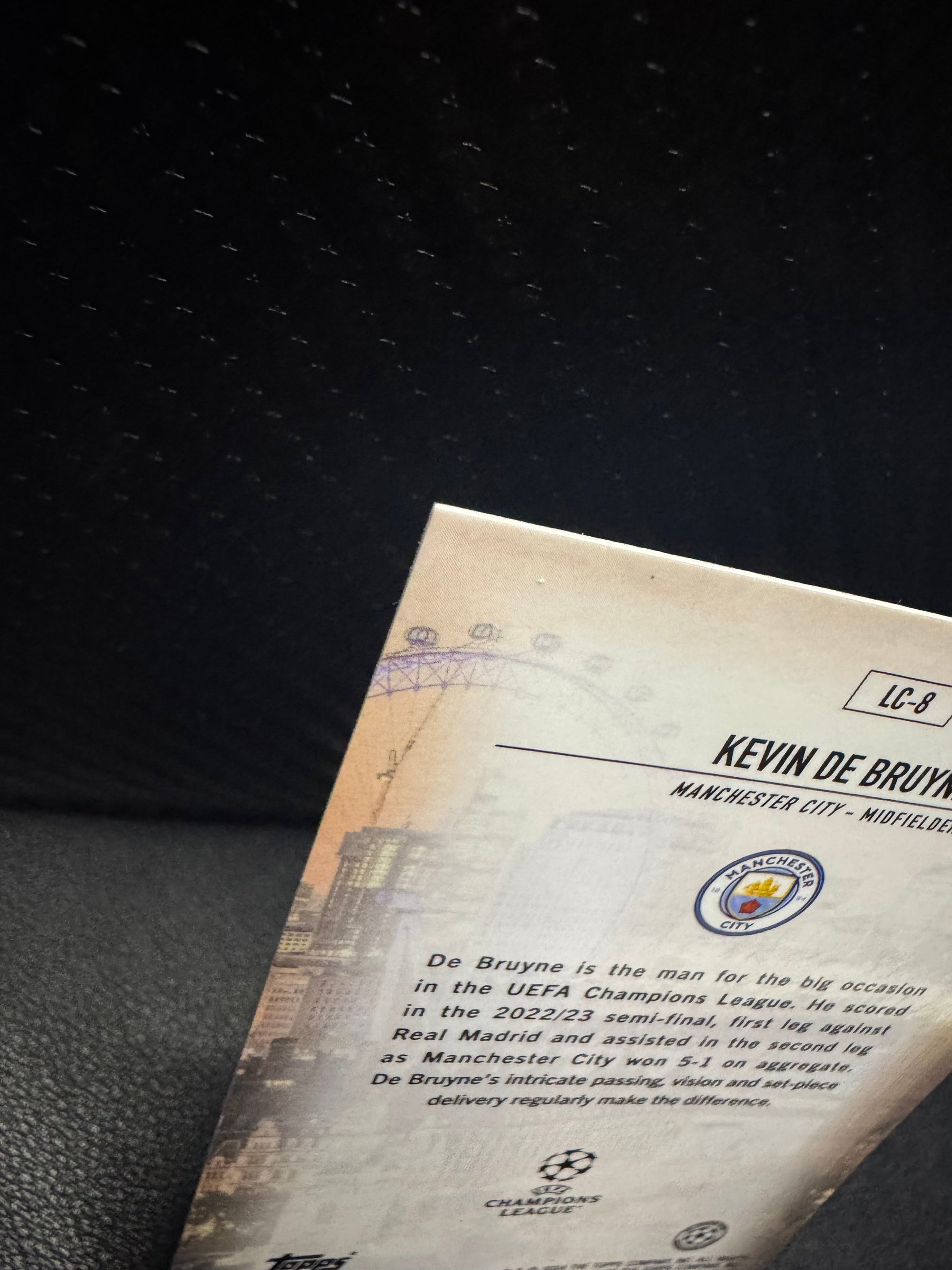 2023 - 24 Topps Chrome UEFA Club Competitions LC - 8 Kevin De Bruyne London Calling Manchester City - 787 Hobby House