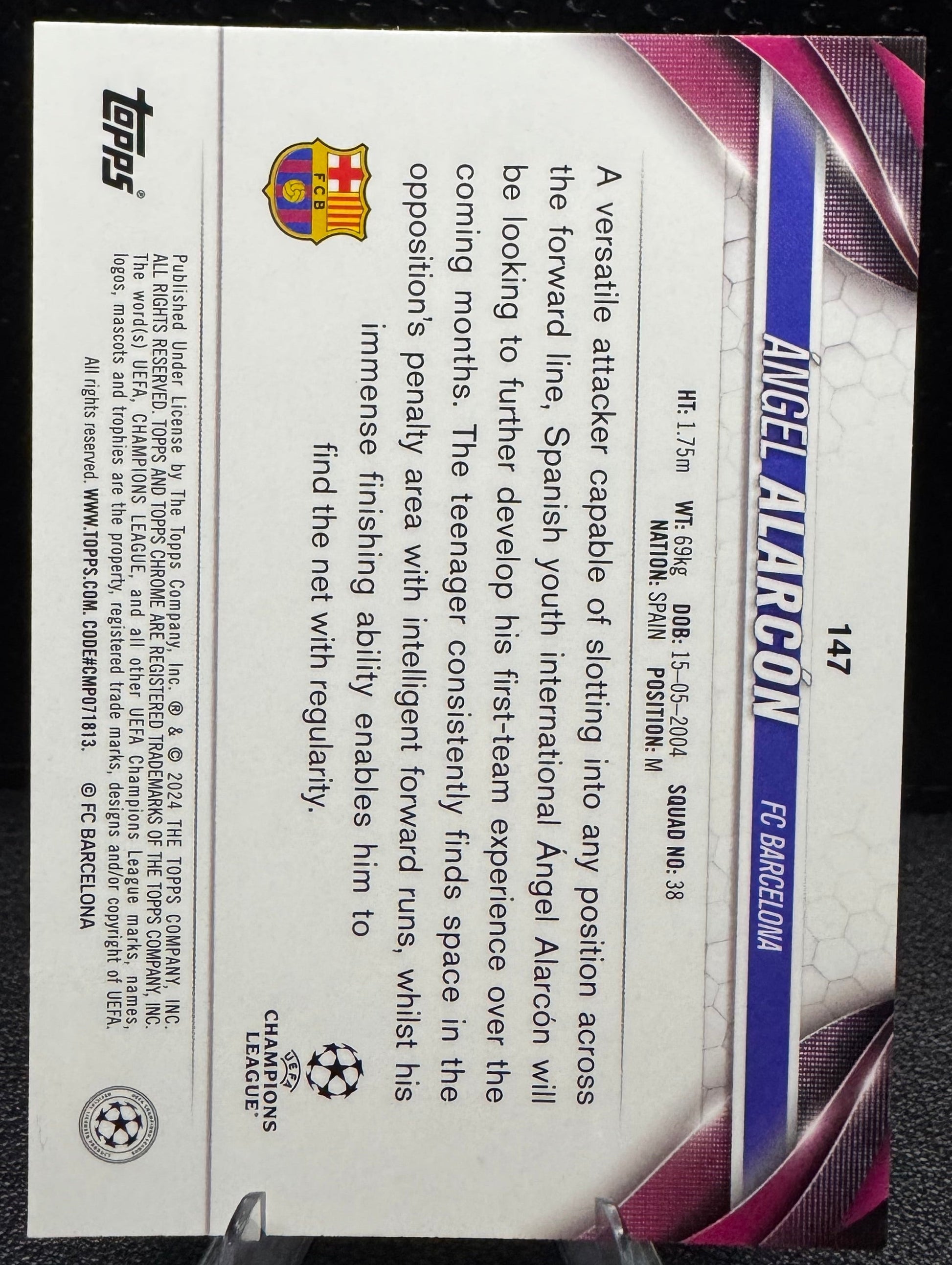2023 - 24 Topps Chrome UEFA Club Competitions Pulsar Refractors 147 Angel Alarcon RC - 787 Hobby House