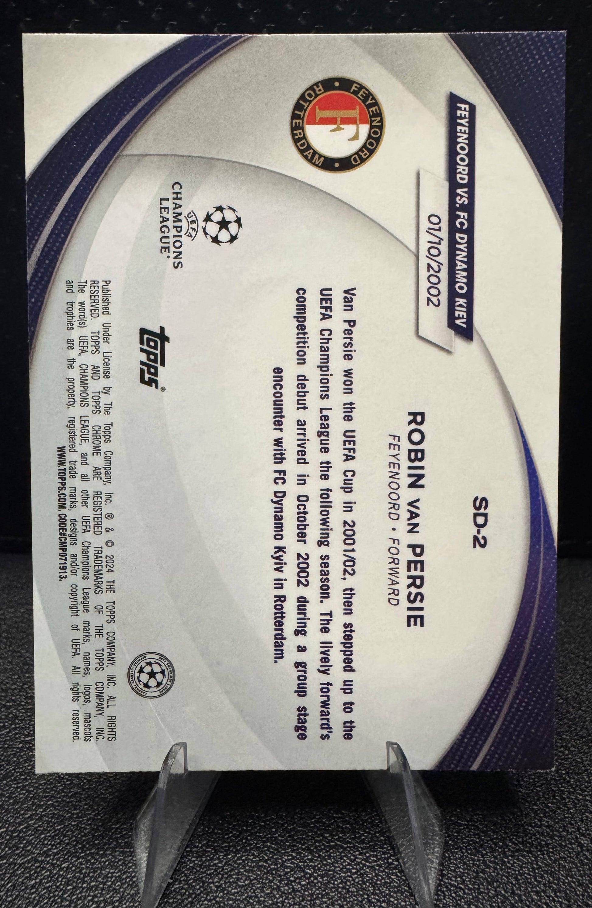 2023 - 24 Topps Chrome UEFA Competitions SD - 2 Robin van Persie Starball Debuts Feyenoord - 787 Hobby House