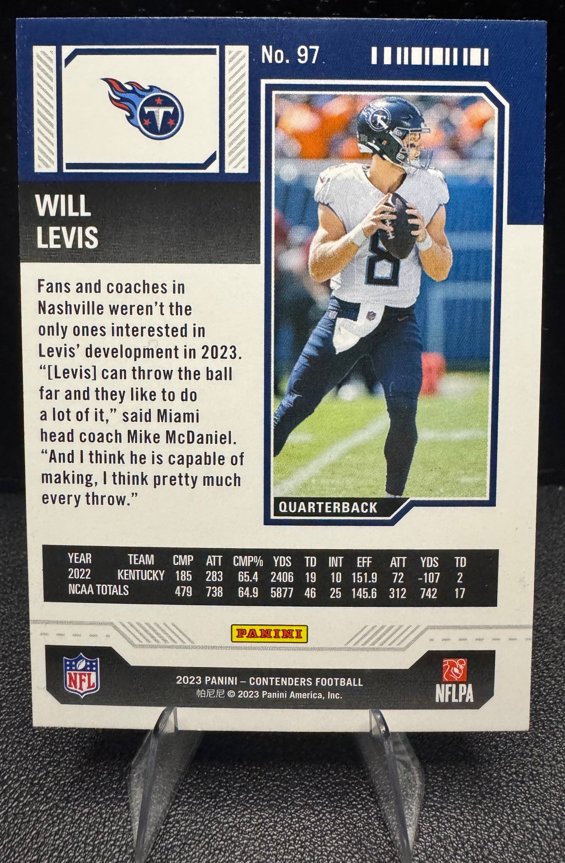2023 Panini Contenders 97 Will Levis RC Tennessee Titans - 787 Hobby House