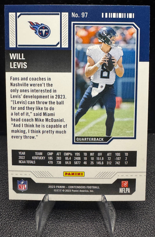 2023 Panini Contenders 97 Will Levis RC Tennessee Titans - 787 Hobby House