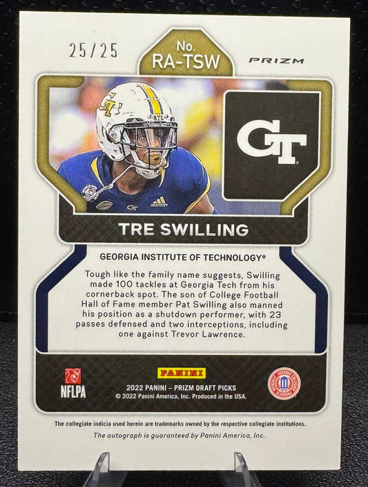 2023 Panini Prizm Draft Picks 2022 Update Autographs Mojo Tre Swilling 25/25 - 787 Hobby House