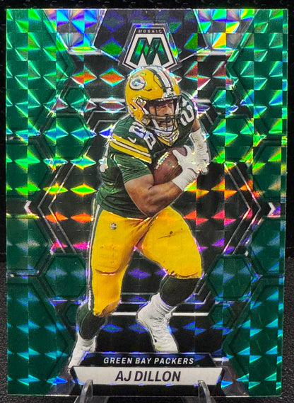 2023 Panini Mosaic Green Prizm #84 AJ Dillon Green Bay Packers