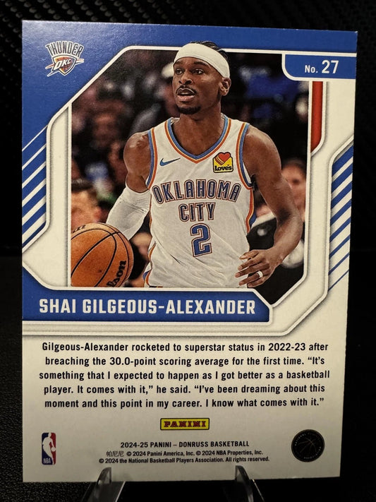 2024 - 25 Donruss 27 Shai Gilgeous - Alexander Franchise Features Oklahoma Thunder - 787 Hobby House