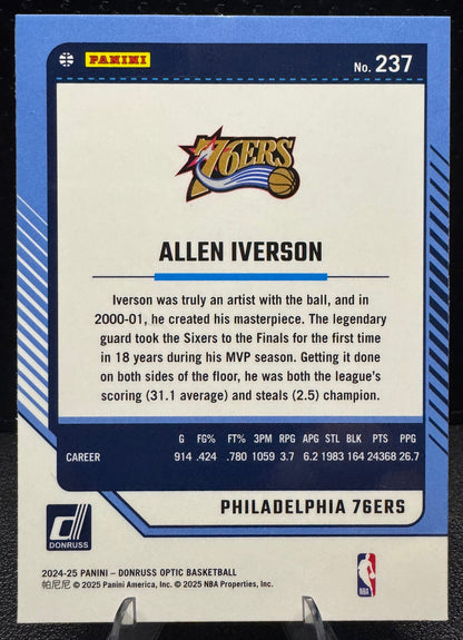 2024 - 25 Donruss Optic 237 Allen Iverson Philadelphia 76ers - 787 Hobby House