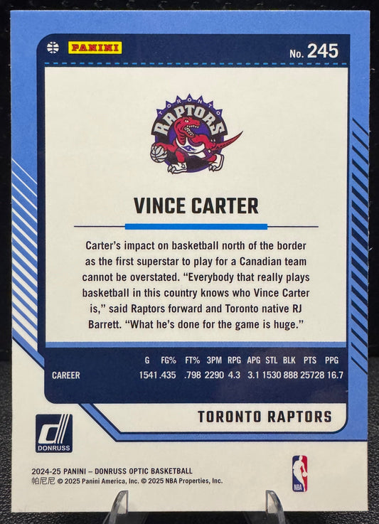 2024 - 25 Donruss Optic 245 Vince Carter Toronto Raptors - 787 Hobby House